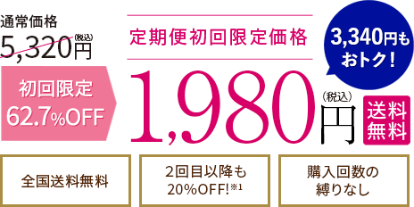 初回限定67.2%OFF 定期便初回限定価格1980円