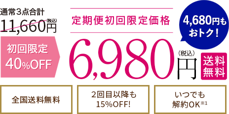  初回限定40%OFF 定期便初回限定価格6980円